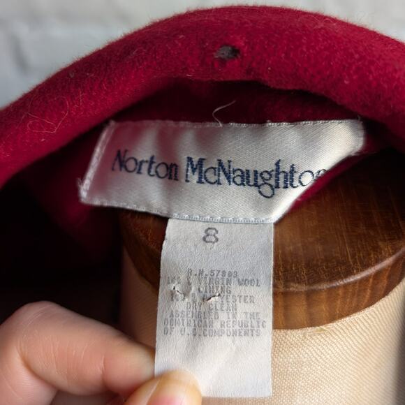 Vintage Red Wool Jacket Chic Minimalist Romance Red Blazer Red Wool Coat Medium - Picture 7 of 8